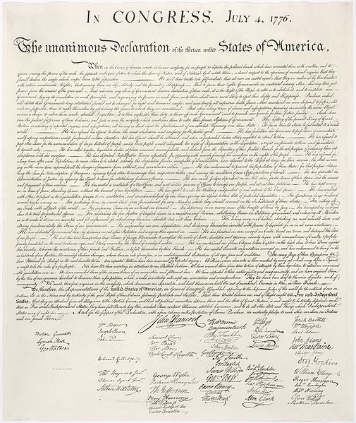 The Declaration Of Independence (courtesy of the National Archives/Library of Congress)