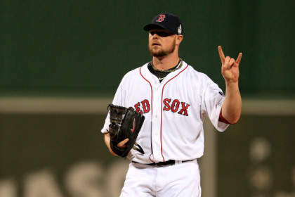 BOSTON, MA - OCTOBER 23:  Jon Lester #31 of the Boston Red Sox on the mound against the St. Louis Cardinals in the first inning of Game One of the 2013 World Series at Fenway Park on October 23, 2013 in Boston, Massachusetts.  