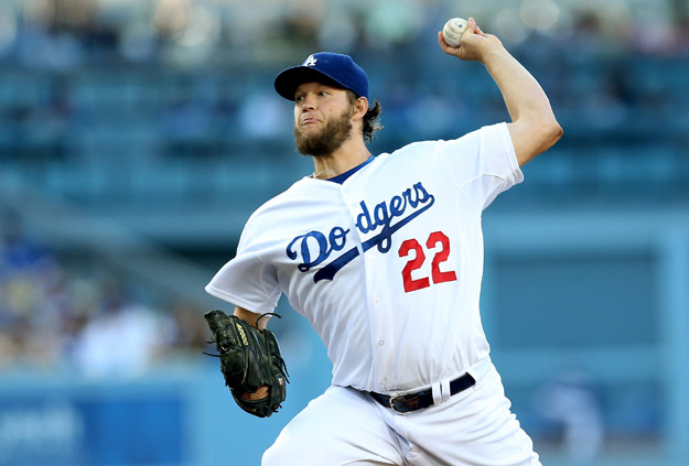 LOS ANGELES, CA - JULY 10:  Clayton Kershaw #22 of the Los Angeles Dodgers throws a pitch against the San Diego Padres at Dodger Stadium on July 10, 2014 in Los Angeles, California.  