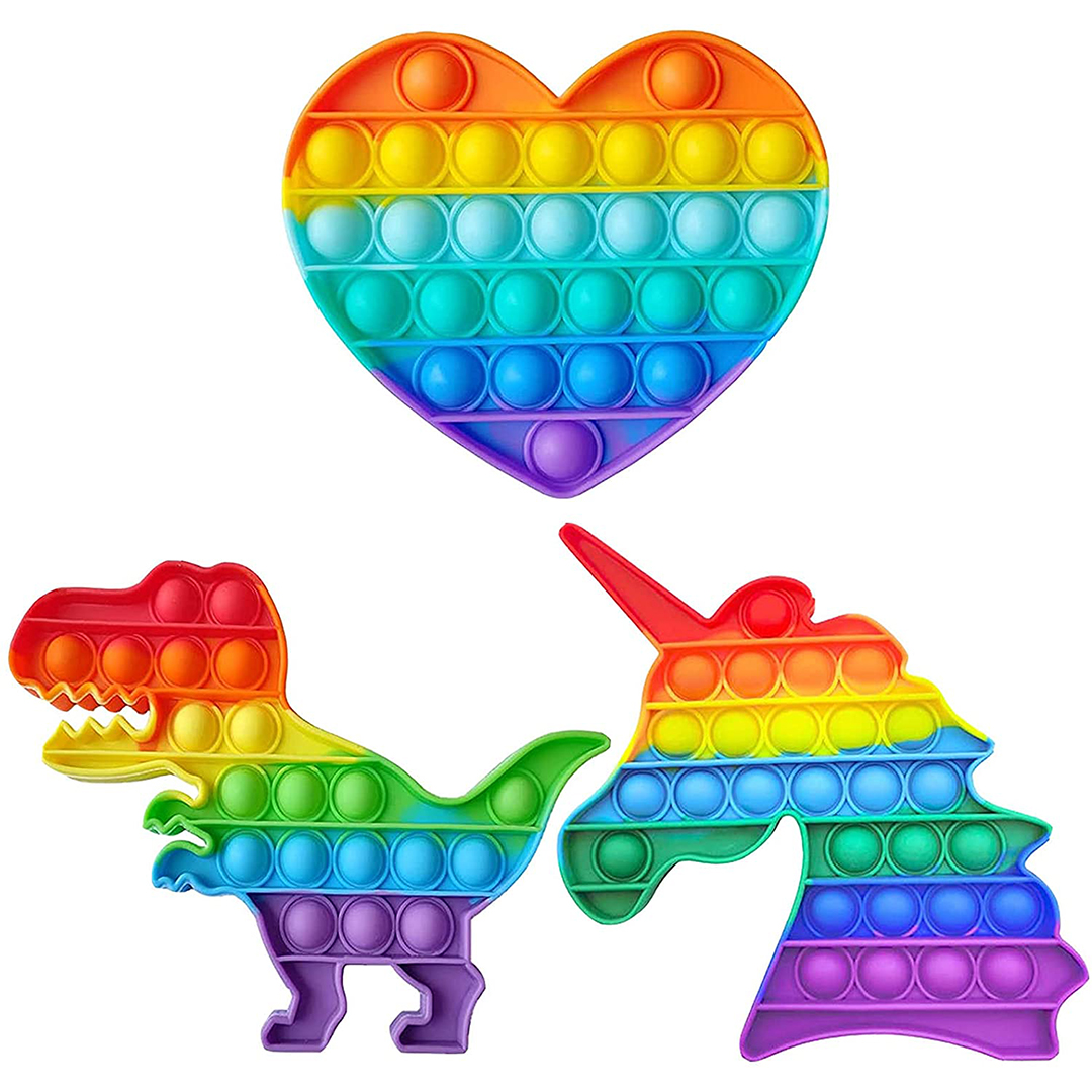 Alyen push-pop rainbow sensory fidget toy (set of 3)