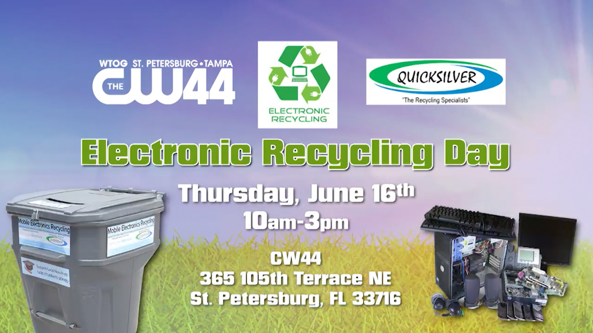 Join CW44 for electronics recycling day in St.  Pete – CBS Tampa