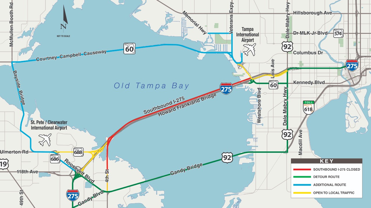 Southbound I-275 Lanes On Howard Frankland Bridge To Close August 15 – Tampa Bay Now